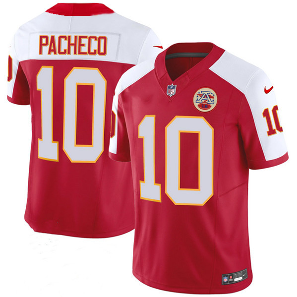 Men??s Kansas City Chiefs #10 Isiah Pacheco Red/White 2023 F.U.S.E. Vapor Untouchable Limited Football Stitched Jersey